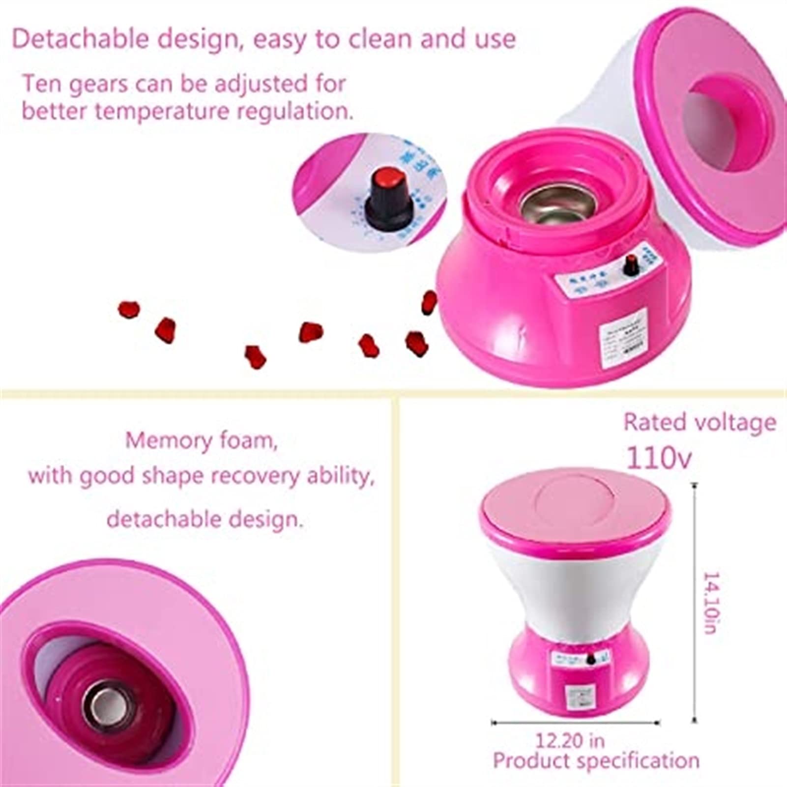 RSGK Asiento eléctrico de Vapor, Asiento de Vapor Vaginal para el Parto, Tratamiento de la menstruación Irregular, desintoxicación del Limpiador uterino, Alivio de la menopausia