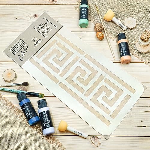 NAKLEO Border Riutilizzabile Plastica Muro Stencil...