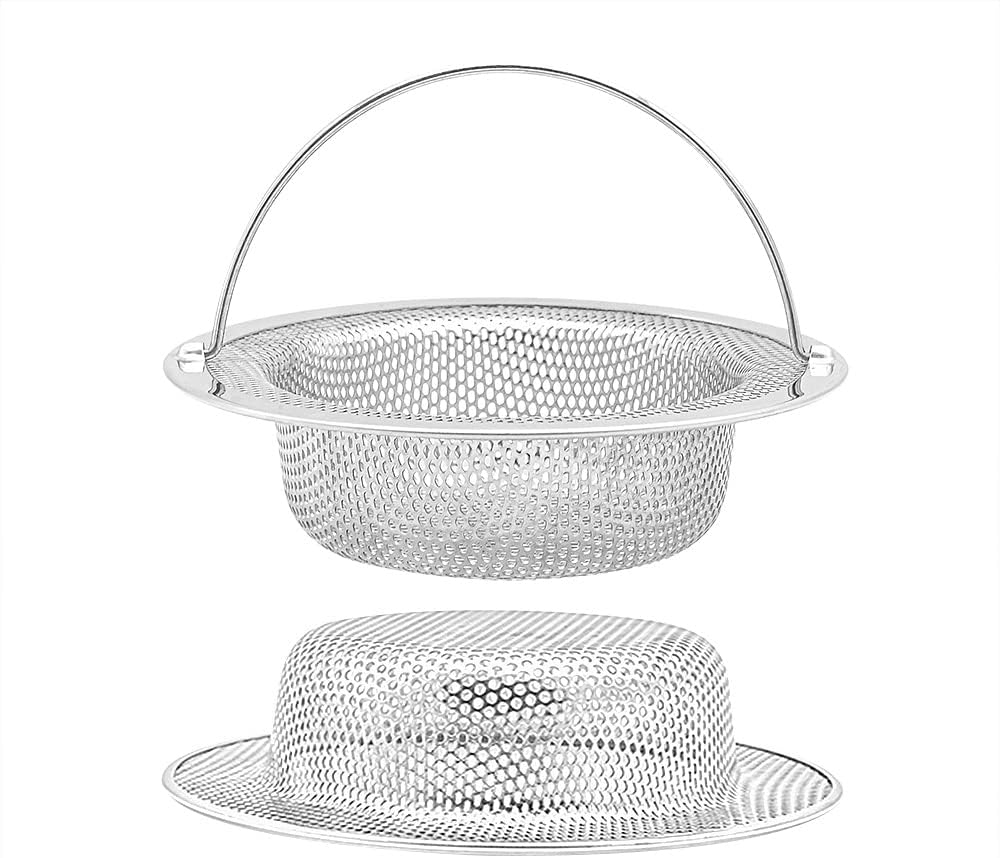 2 Pack Premium 304 Stainless Steel Kitchen Sink Strainer with Holes on The Sides, Kitchen Sink Drain Strainer with Handle, Sink Strainer Basket with Wide Rim 4.33”, Sink Stopper - Image 7