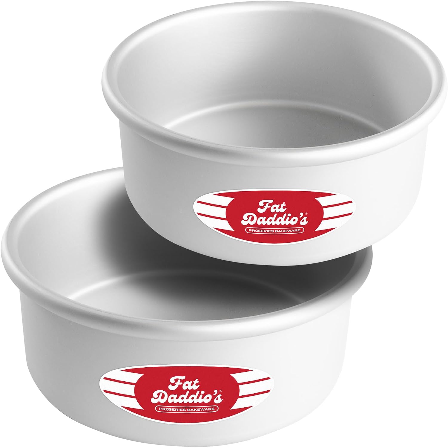 Fat Daddio's Anodized Aluminum Round Cake Pans, 2 Piece Set, 7 x 3 Inch