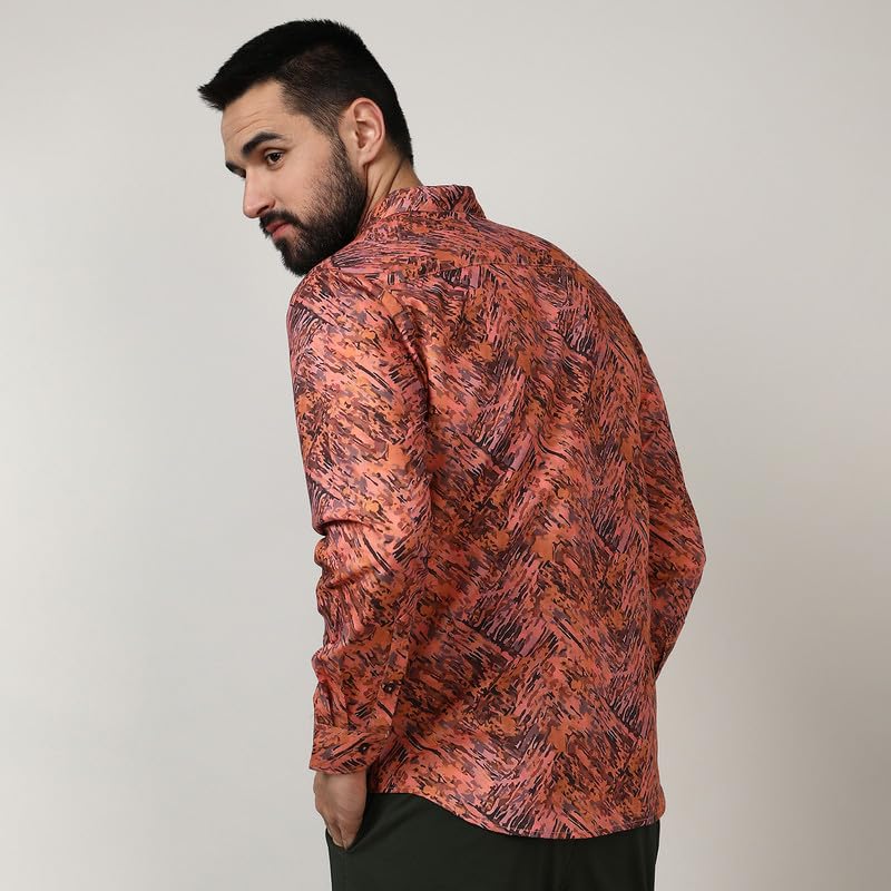 Image of CAHOOT Men's Twisted Crease Shirt for Casual Wear | Spread Collar | Long Sleeve | Button Closure | Shirt Crafted with Comfort Fit for Everyday Wear