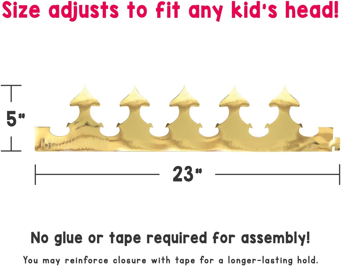 Hygloss Gold Paper Crowns Customizable, Durable Kids Party Hats Made in USA, 144 Pieces, Count : Industrial & Scientific