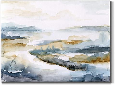 Renditions Gallery Canvas Nature Wall Art Home Paintings & Prints Colorful Coastal Waves Modern Abstract Wall Hanging Artwork Decorations for Bedroom Living Room Office Kitchen - 8"x12" LT10