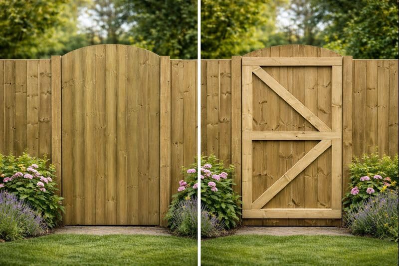 Wooden Featheredge Dome Garden Gate Pedestrian Gate Wooden Pressure Treated 6ft 180cm,(180cm High x 99cm Wide x 6cm Deep)