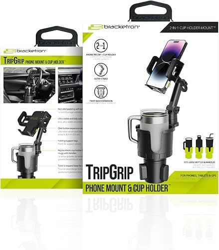 Miniatura 6 de Bracketron TripGrip - Soporte de teléfono extensible 2 en 1 con rotación de 360 y patas plegables ultra estables, se adapta a dispositivos de hasta