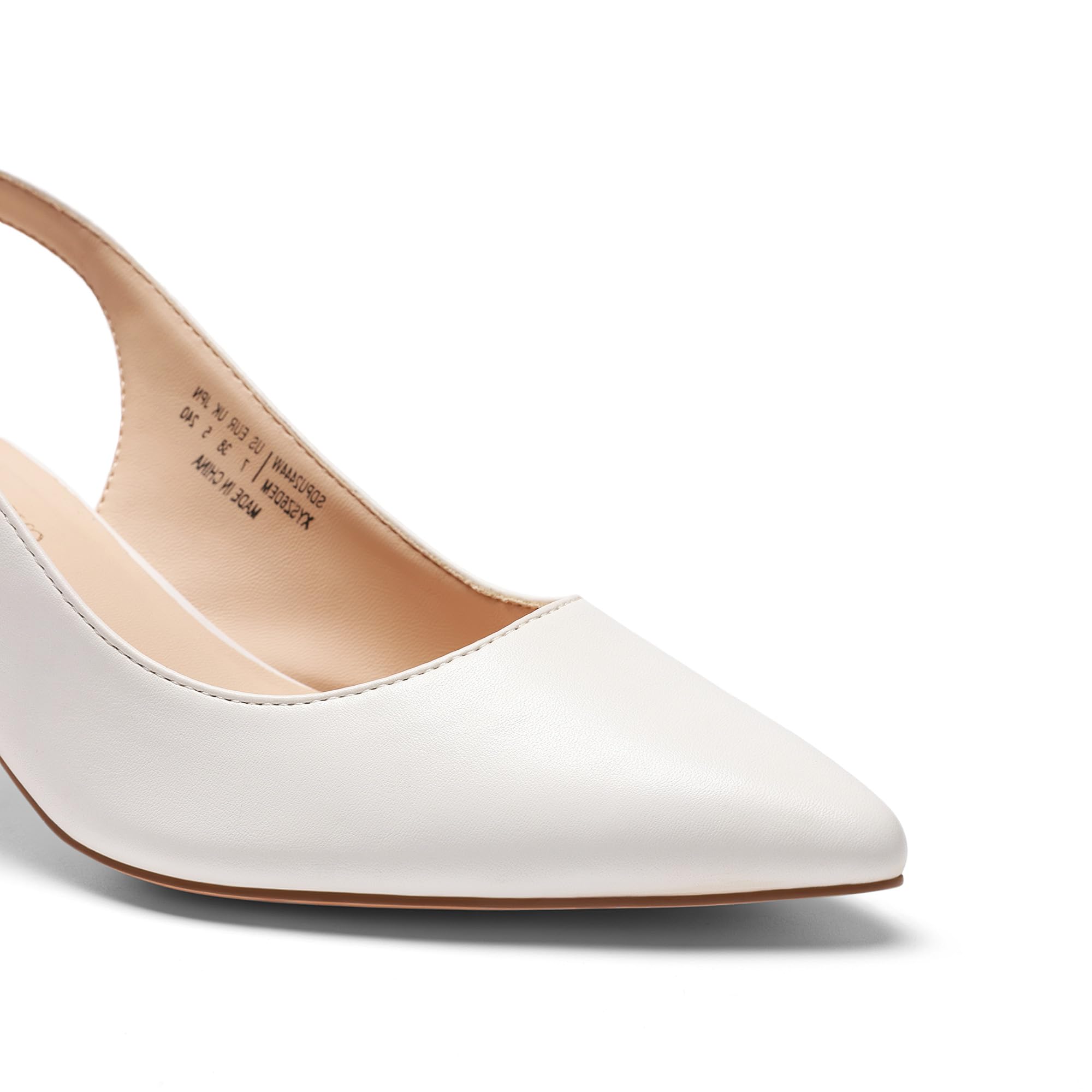 DREAM PAIRS Zapatos de Tacón Gato Clásicos Mujer de Zapatos de Salón PU Slingback con Plantilla Comoda para Boda Fiesta