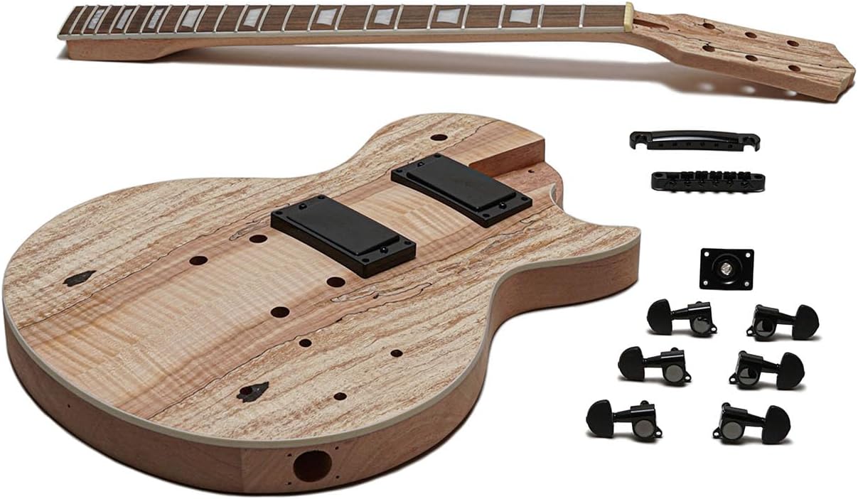 Solo LPK-75B DIY Electric Guitar Kit With Spalted Maple Top & Bolt On Neck