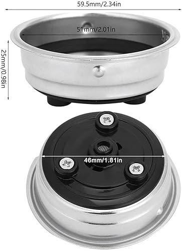 Miniatura 4 de cdipkif Cesta de filtro de café presurizado de acero inoxidable de 2.008 in, cesta de portafiltro de café desmontable para máquina de café expreso,