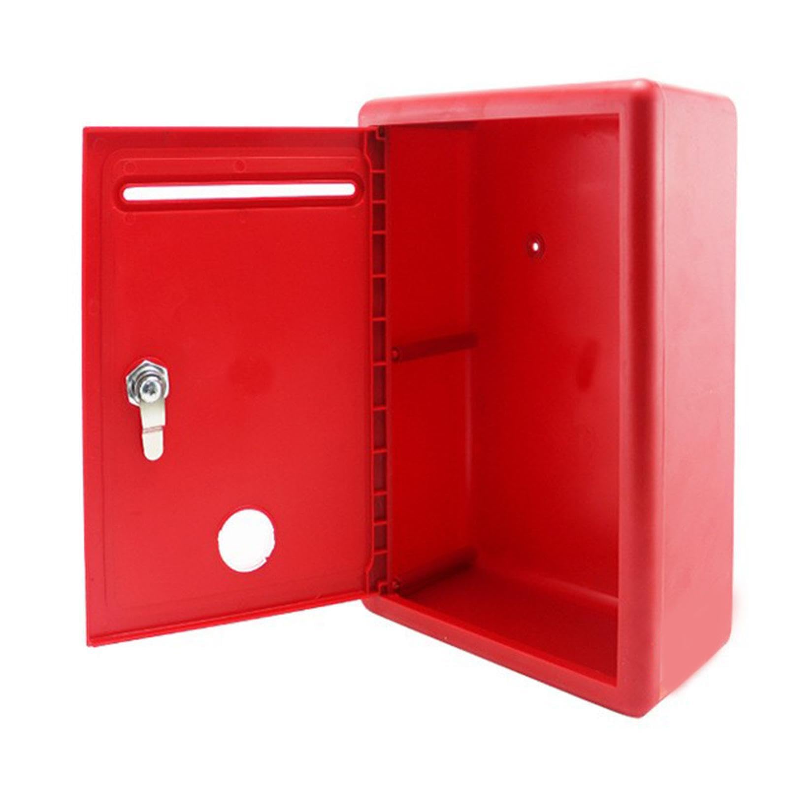 Robuster, abschließbarer Beschwerdekasten mit Sichtfenster, ideal für Büros, als Spendenbox oder wasserdichte Beschwerdebox, Rot