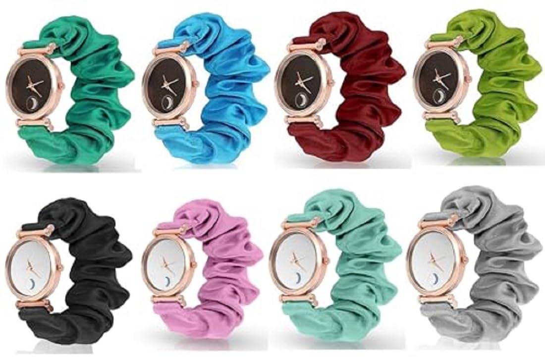 Black Analog Dial Scrunchies Strap Cloth Solid Fabric Wristband Watch Elastic Scrunchies Band Watch for Women&Gilrscasual Analog watches554 (B0CW5X4L1Q) Amazon Price History, Amazon Price Tracker