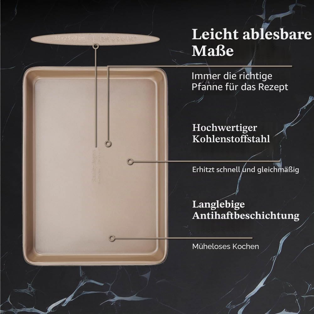 Stanley Rogers Ceramabake Gesunde Antihaft-Keramik-Backform, Ofenblech, Backen ohne PFAS, PTFE, PFOS, PFOA, Cadmium und Blei, optimal für geröstetes Gemüse, Nachos und tägliches Kochen, 32 x 23 x 3 cm