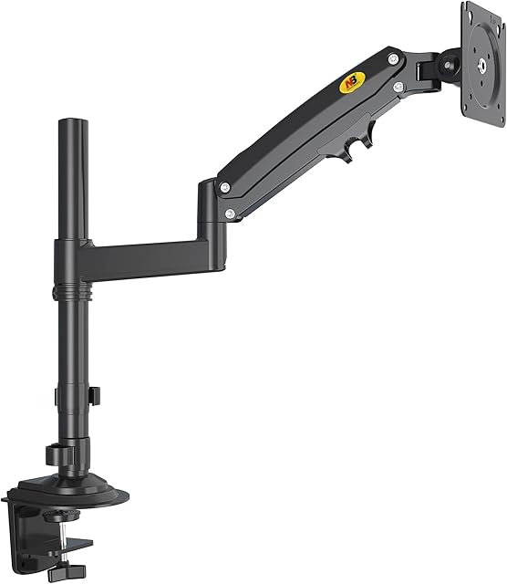 Solidny obrotowy uchwyt biurkowy na sprężynie gazowej do monitorów LCD LED 22-35 cali, VESA max. 100 x 100 mm, udźwig do 12 kg