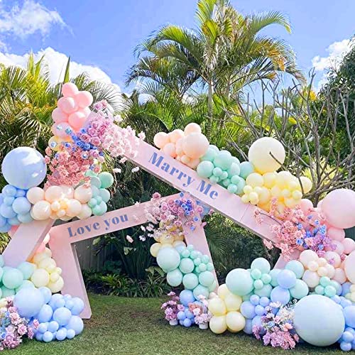 Pastel Rainbow Balloon Garland Kit, 216Pcs Latex Colorful Party Balloons Arch Kit For Birthday Baby Shower Wedding Engagement Anniversary Christmas Party Decorations #TOP5