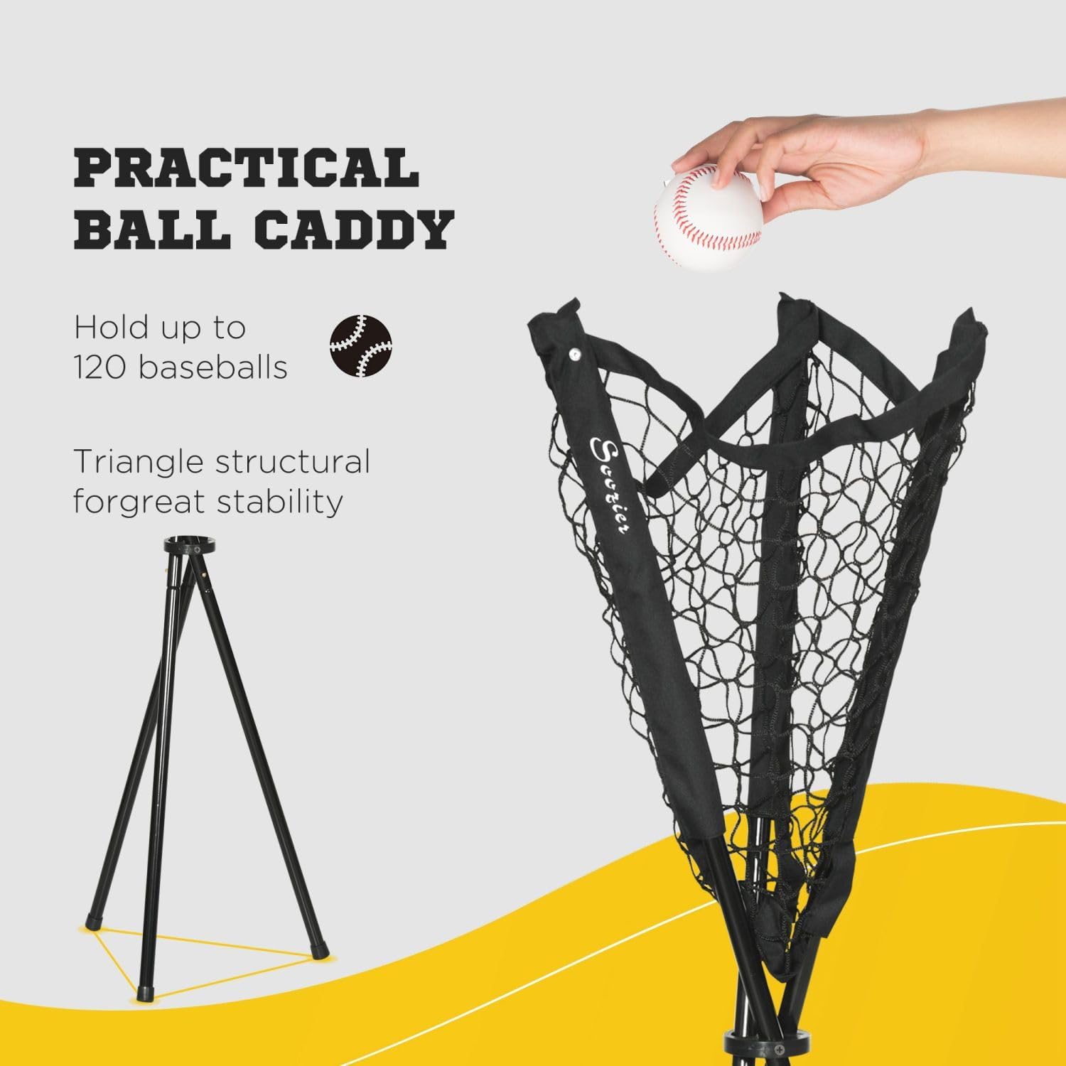 17' X 5.5' Baseball Net - Strike Zone, Tee, Caddy & Carry Bag for Hitting & Pitching Training, Portable Extra Large