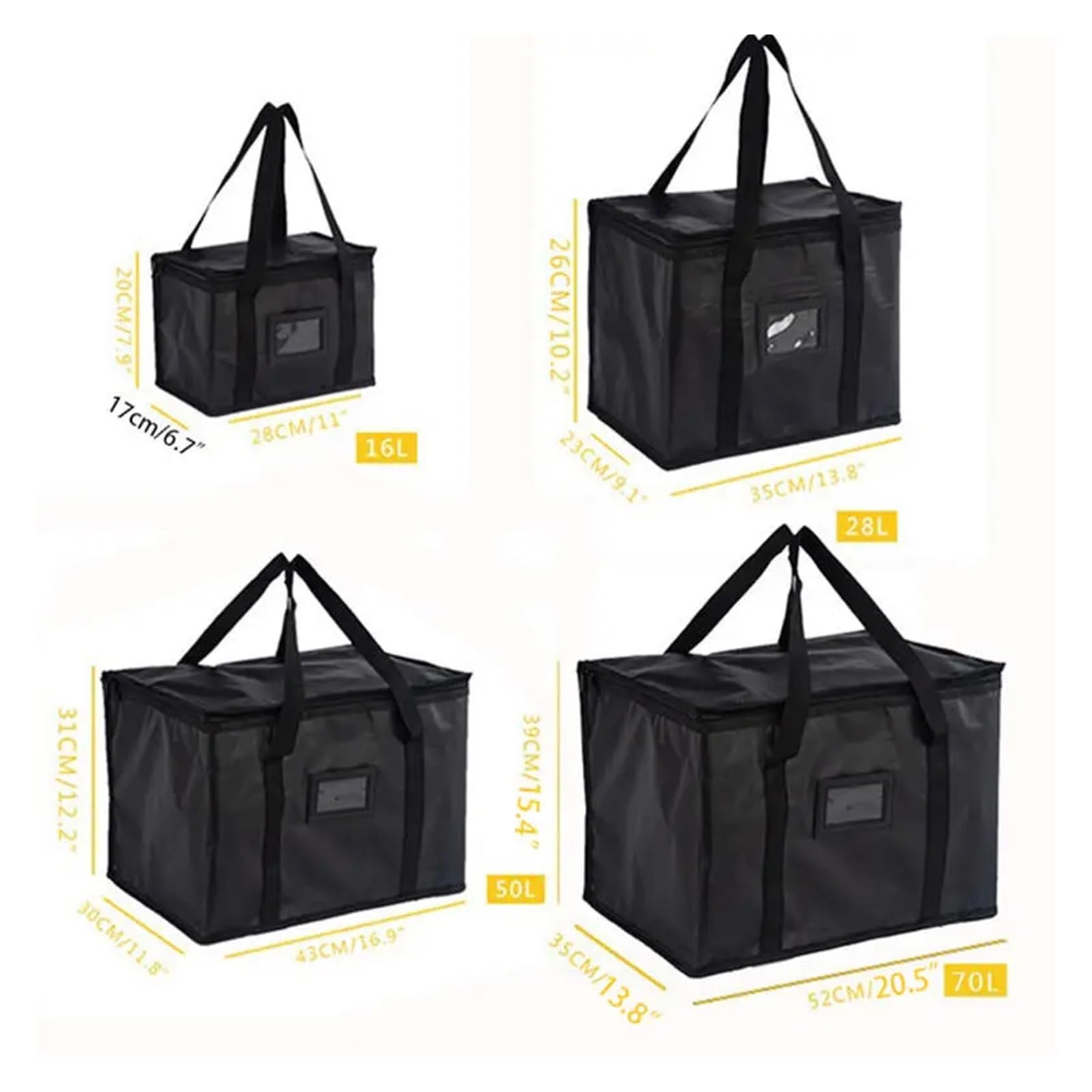 Genérico Bolsas aislantes portátiles grandes for entrega de alimentos, bolsa térmica for llevar Pizza, caja Camping, portador bebidas for Picnic(70L)
