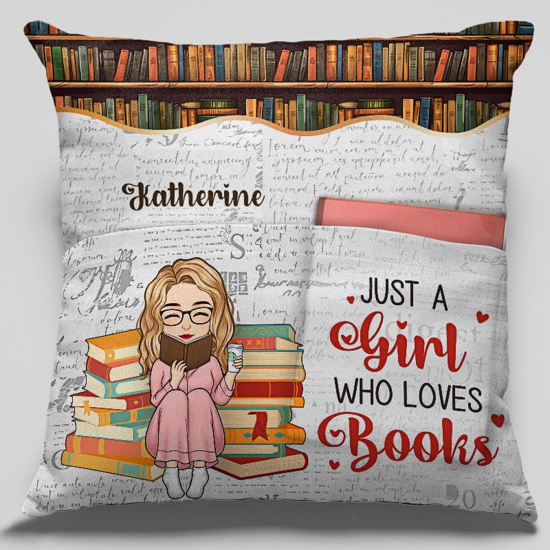 Joy Crafters Custom Pocket Pillow, Personalized Bookish Gifts for Book Lovers, Bookworms, Readers...
