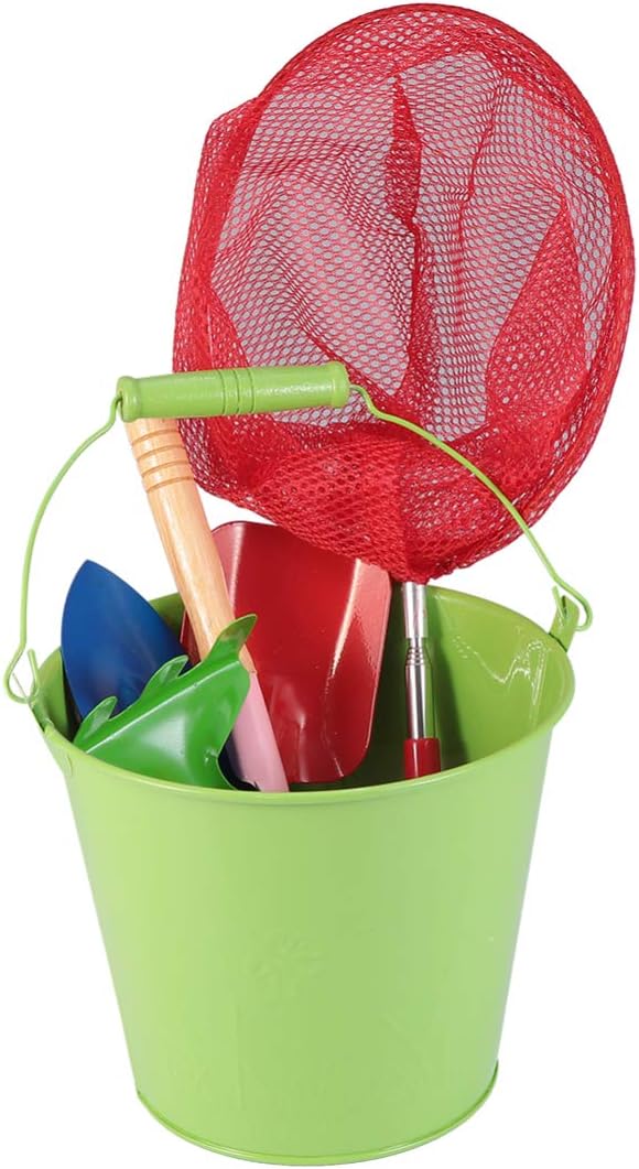 VOSAREA Beach Toys Sand Bucket Telescope Net Pail Shovel Garden Toy for Kids Sand Castle Toys for Beach Summer Beach Party Favors 6pcs(Random Color)