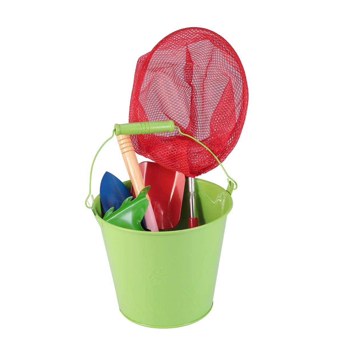 VOSAREA Beach Toys Sand Bucket Telescope Net Pail Shovel Garden Toy for Kids Sand Castle Toys for Beach Summer Beach Party Favors 6pcs(Random Color)