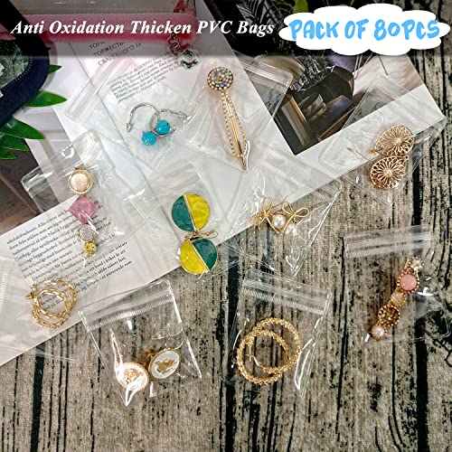 Linglingo Earring Organizer Case Travel Jewelry Organizer Transparent Jewelry Storage Book For Necklace Bracelet Ring Holder With Small Clear Zippered Pouch #TOP3