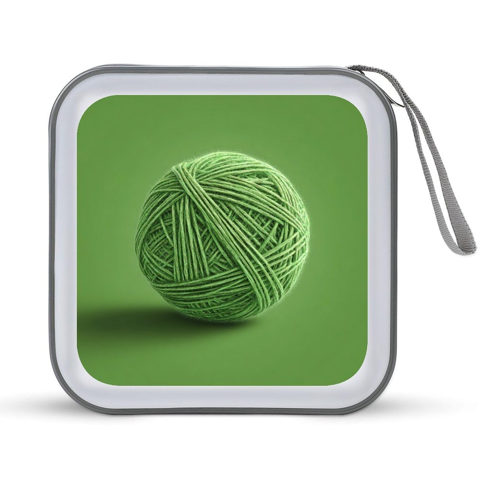 Jubonexis Green Yarn Ball CD Case DVD Storage Case Portable for Car Home Travel