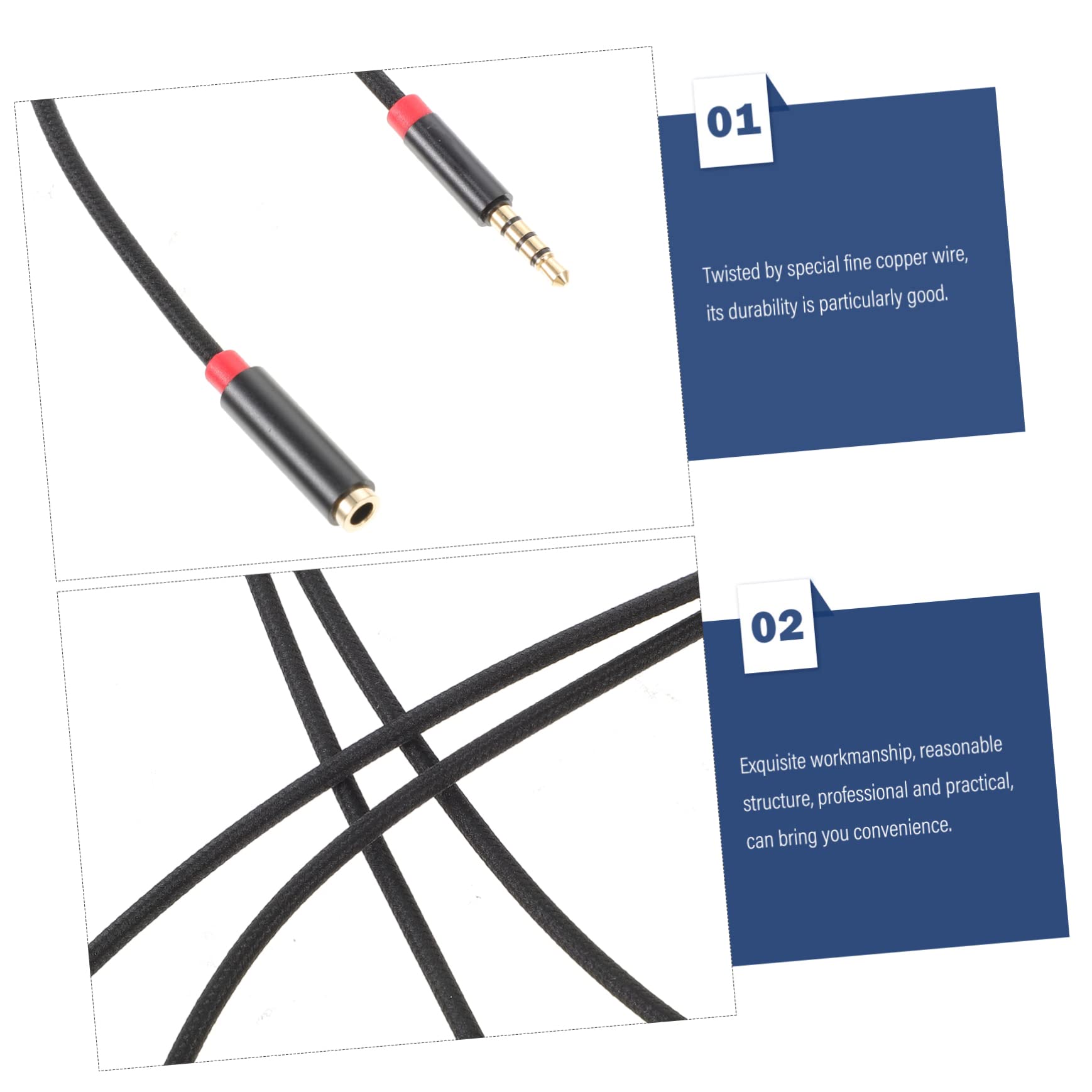 jojofuny 5pezzi Cavo Di Estensione Per Cuffie Maschio Femmina Adatto Per Audio Professionale Home Theater e Conferenze Compatibile Con Microfono e Dispositivi Audio