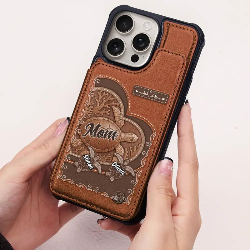 Miniatura 2 de Funda de cuero personalizada con tapa para iPhone  Regalo para abuela, mamá, cumpleaños, día de la madre, accesorio inspirado en el océano diario