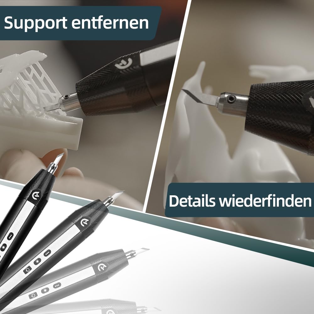 Handheld-Ultraschallschneider, Kabelloses Ultraschallmesser, 24 Ersatzklingen- 40.000 Schwingungen Handwerks-Schneidewerkzeug für 3D-Druckmodelle, Seifenherstellung, PVC, Leder, Kunststoff, Holz