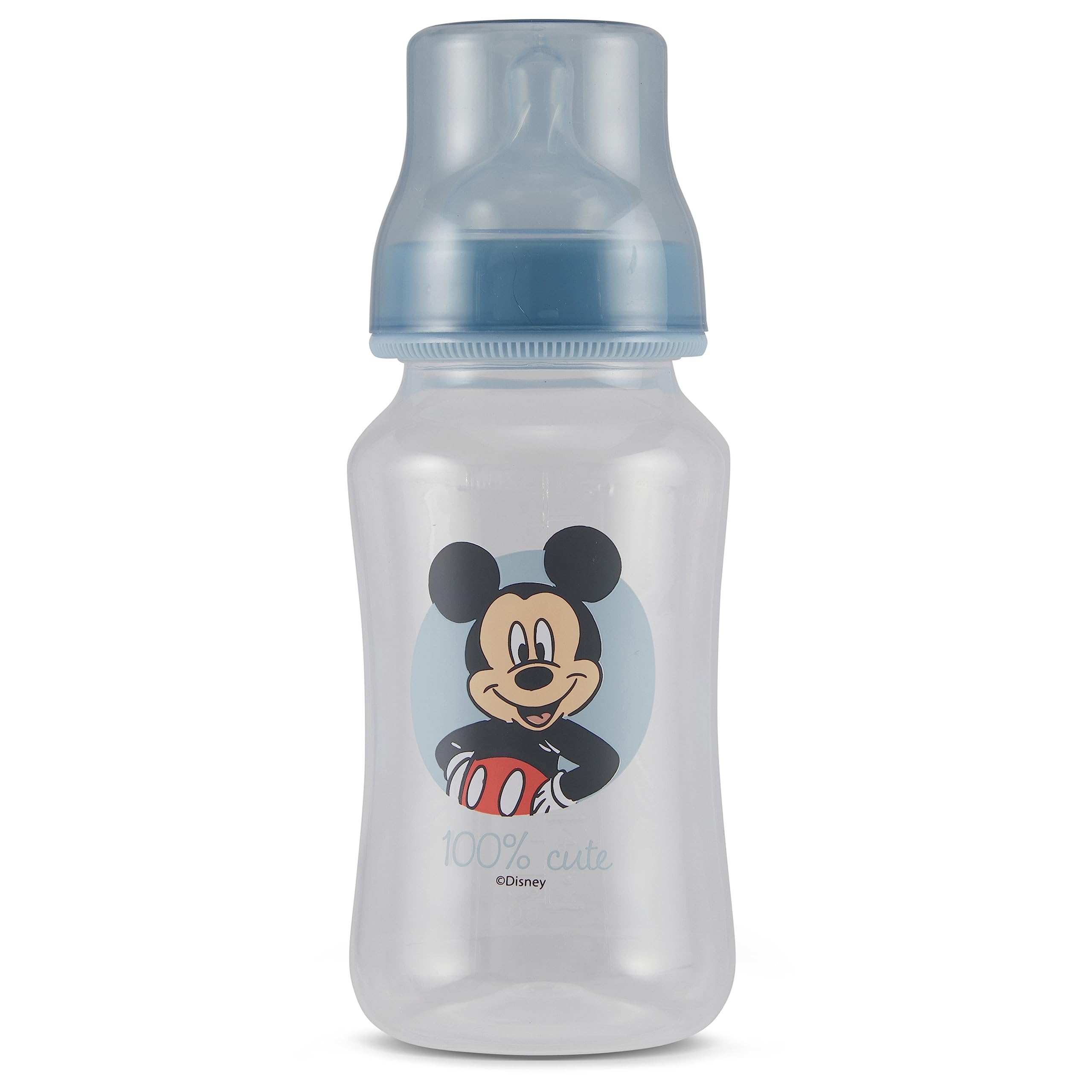 Disney Mickey Mouse Babyflaschen, 325 ml, für Jungen und Mädchen, 2 Stück, Sanduhr-förmige Flaschen für Neugeborene und alle Babys, BPA-freie Kunststoffflaschen für Babypartys