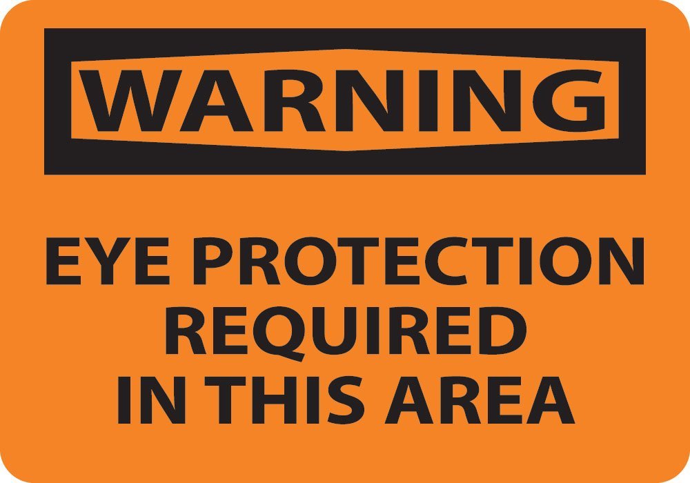 Panneau Warning Eye Protection Required rigide NMC 25x35cm - 2