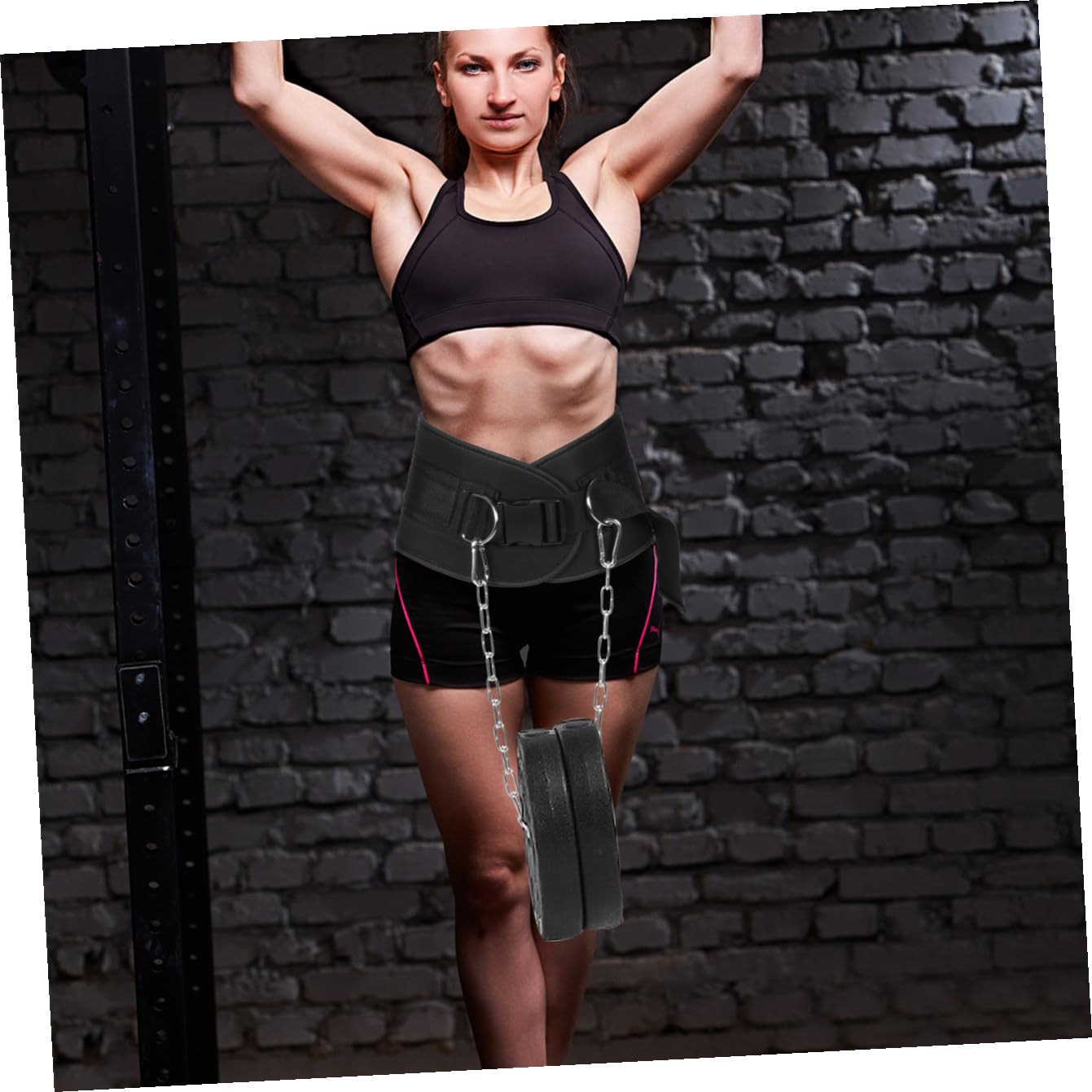 Cintura per Esercizi con Catena Lunga in Ferro e Fibbia Spessa, Cintura Zavorrata per Allenamento Pesi con Design Avvolgente e Protezione Lombare per Training Fitness