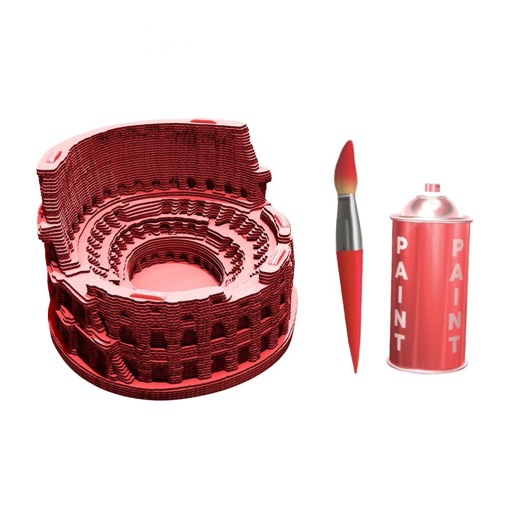 Colosseo di Roma Puzzle 3D in Cartone – Modellino da Costruire | 74 Pezzi, 15 × 15 × 9 cm – Kit Scultura Fai da Te da Dipingere, Materiali Riciclati, Ragazzi e Adulti, Idea Regalo