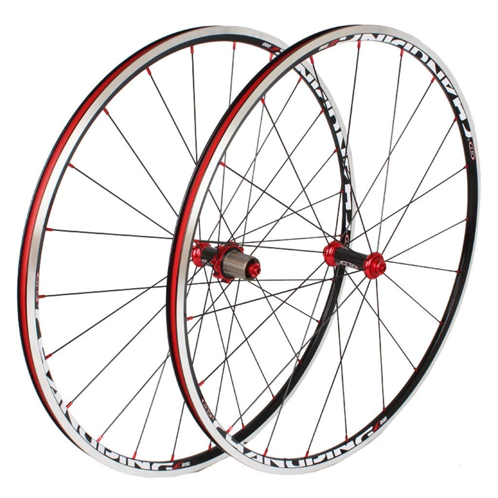 Juego de Ruedas de Bicicleta 700c para Bicicleta de Carretera llanta de aleación de Doble Pared C/V Freno 7-11 buje de Tarjeta de Velocidad rodamiento Sellado QR