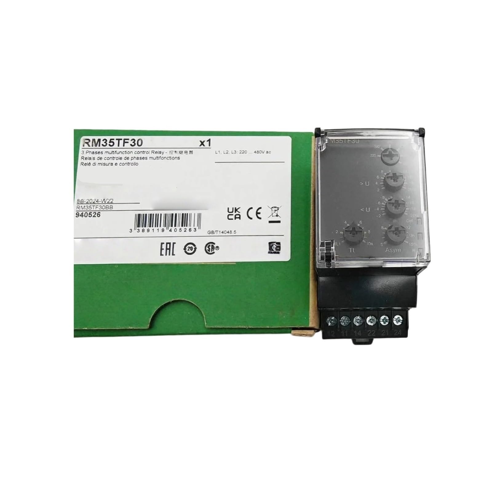 Relais de contrôle de phase RM35TF30 triphasé 194-528VAC multifonction - 2