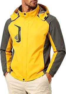 Herren Regenjacke Wasserdicht Fahrrad Jacke Bequem Windbreaker Modische Wanderjacke Casual Windjacke Radjacke mit Kapuze Übergangsjacke Männer Freizeit Sportjacke Laufjacke