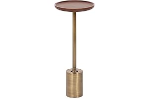 Stylish Drink Stand Side Table: Kate and Laurel Xyler Round Wood and Metal