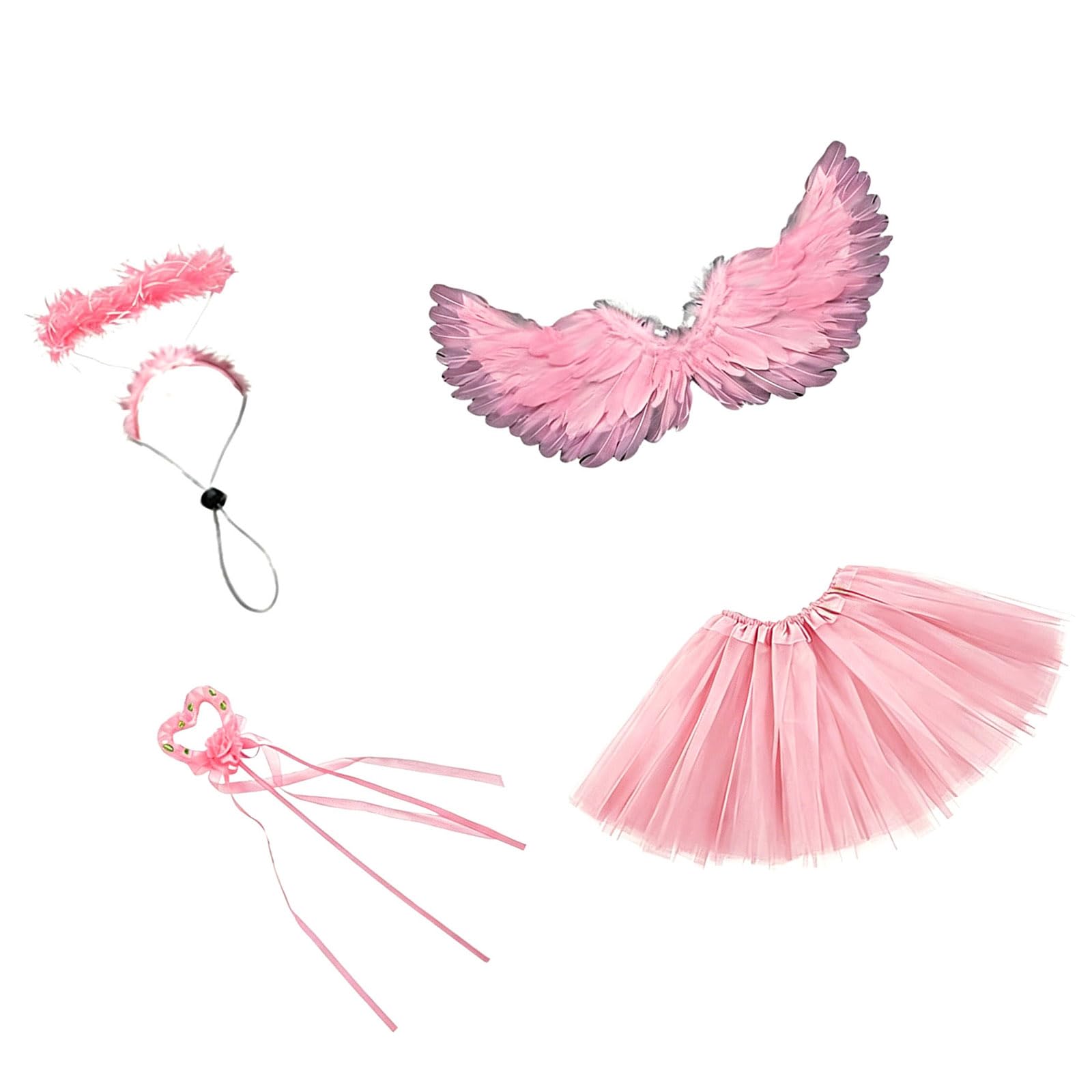 Belowsyaler A Porch Geese Costume Feathered Wing Nd Tulle Skirt Headband Set For Garden Party Decorations Nd Costume Ccessories Geese Ccessories Set