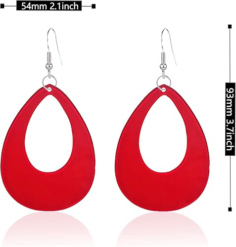 Miniatura 4 de Aretes ovalados de neón de los años 70, 80 y 90, aretes retro para mujer, accesorio de disfraz de fiesta de Halloween retro de los años 80