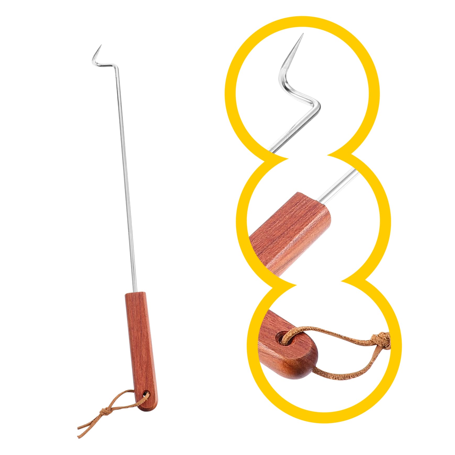 BRIGHTFUFU Grilling Accessories Tools Food Flipper Stainless Steel Grill Flipper Bbq Turner Hook