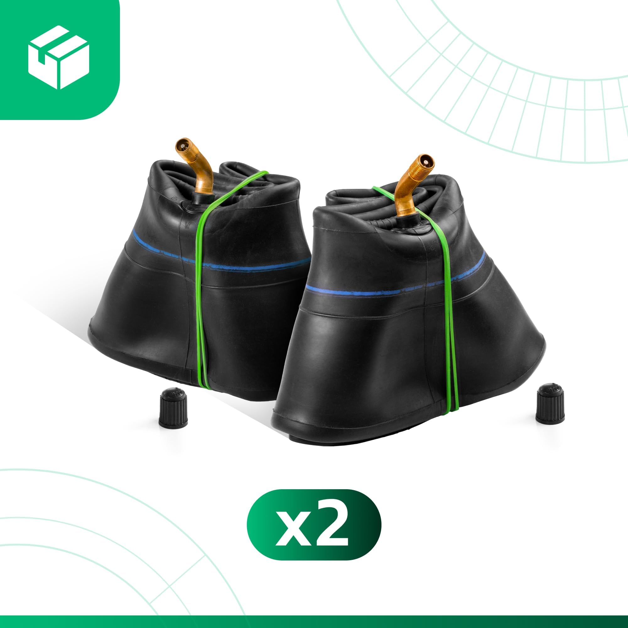 MoovMoov Cámara de Aire 4.00-8 4.80/4.00-8 para Carretilla Remolque Llanta 8 Pulgadas Válvula Acodada Pack 2