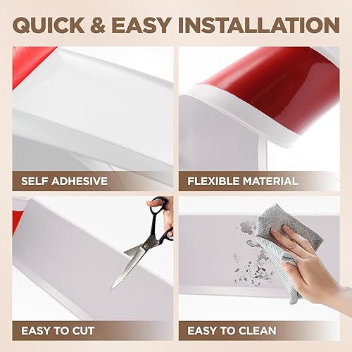 Miniatura 6 de Moldura flexible para zócalo, 4 pulgadas de ancho x 16.4 pies de largo, base de pared de vinilo autoadhesiva, base de goma para despegar y pegar,