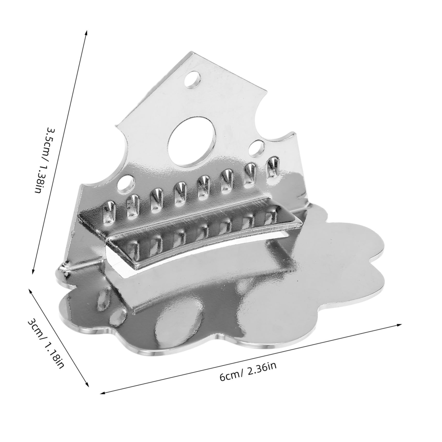 FUNOMOCYA Chrome Mandolin Tailpiece Bridge Guitar Accessory Replacement for Electric Instruments Scalloped Design 60x35mm