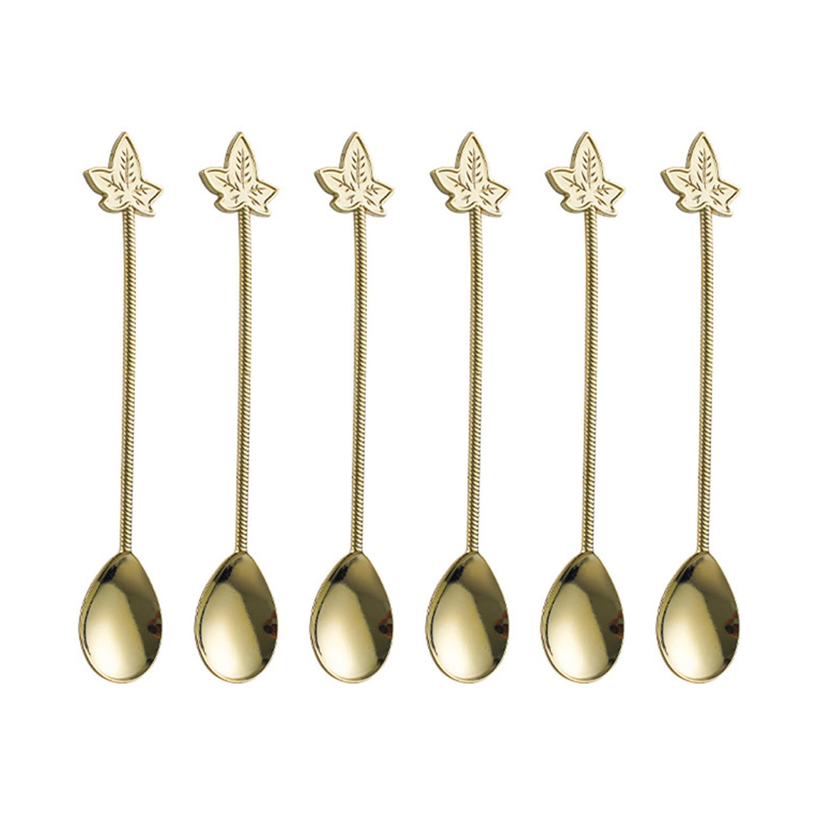 Jazuaiao Of 6 Retro Artistic Design Stirring Spoons Crafted From Kirsite for Strong Drink Mixing and Table Deck Artistic Kitchen Spoon