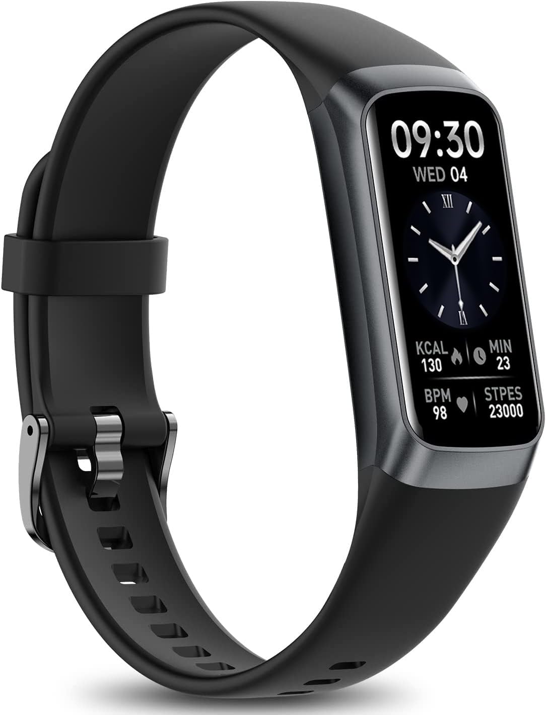 Fitness Tracker for Men Women-24/7 Heart Rate, Step Counter,IP68 Waterproof Activity Tracker with 25 Sport Modes with 1.1" AMOLED Touch Color Screen with Android and iOS Phones (Dark night black)