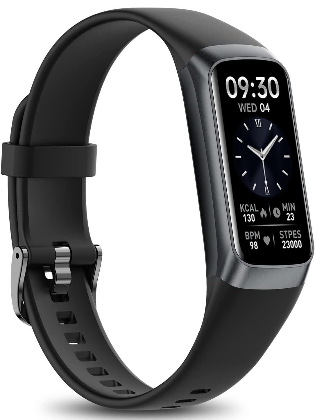 Fitness Tracker for Men Women-24/7 Heart Rate, Step Counter,IP68 Waterproof Activity Tracker with 25 Sport Modes with 1.1" AMOLED Touch Color Screen with Android and iOS Phones (Dark night black)