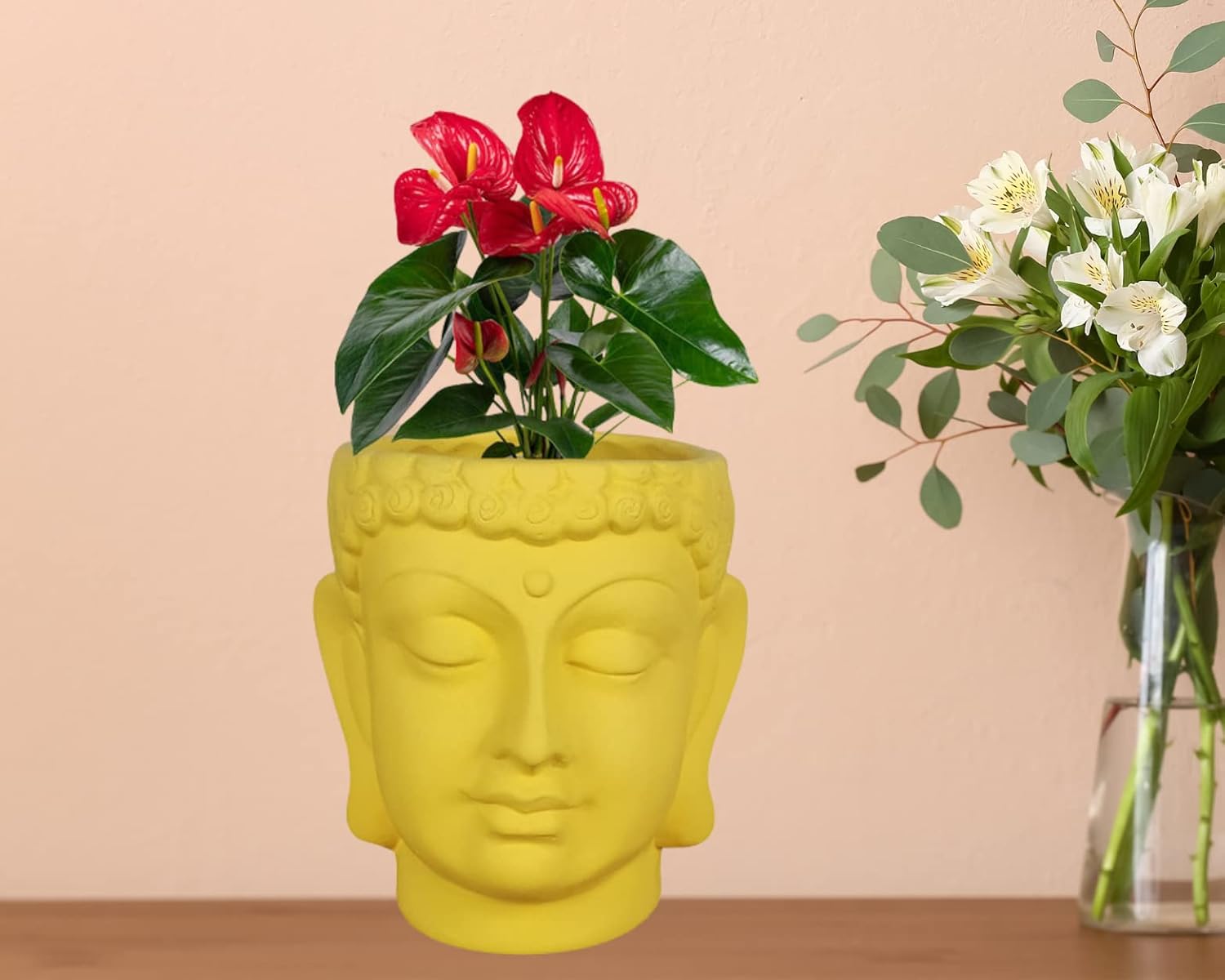 SHAVI DE MIDI Buddha Ceramic planters, Table top Indoor Planter Pot