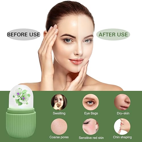 Miniatura 3 de Rodillo facial de hielo, rodillo de hielo para cara y ojos, alivio de hinchazón, rodillo facial para cuidado de la piel, tono y aprieta naturalmente
