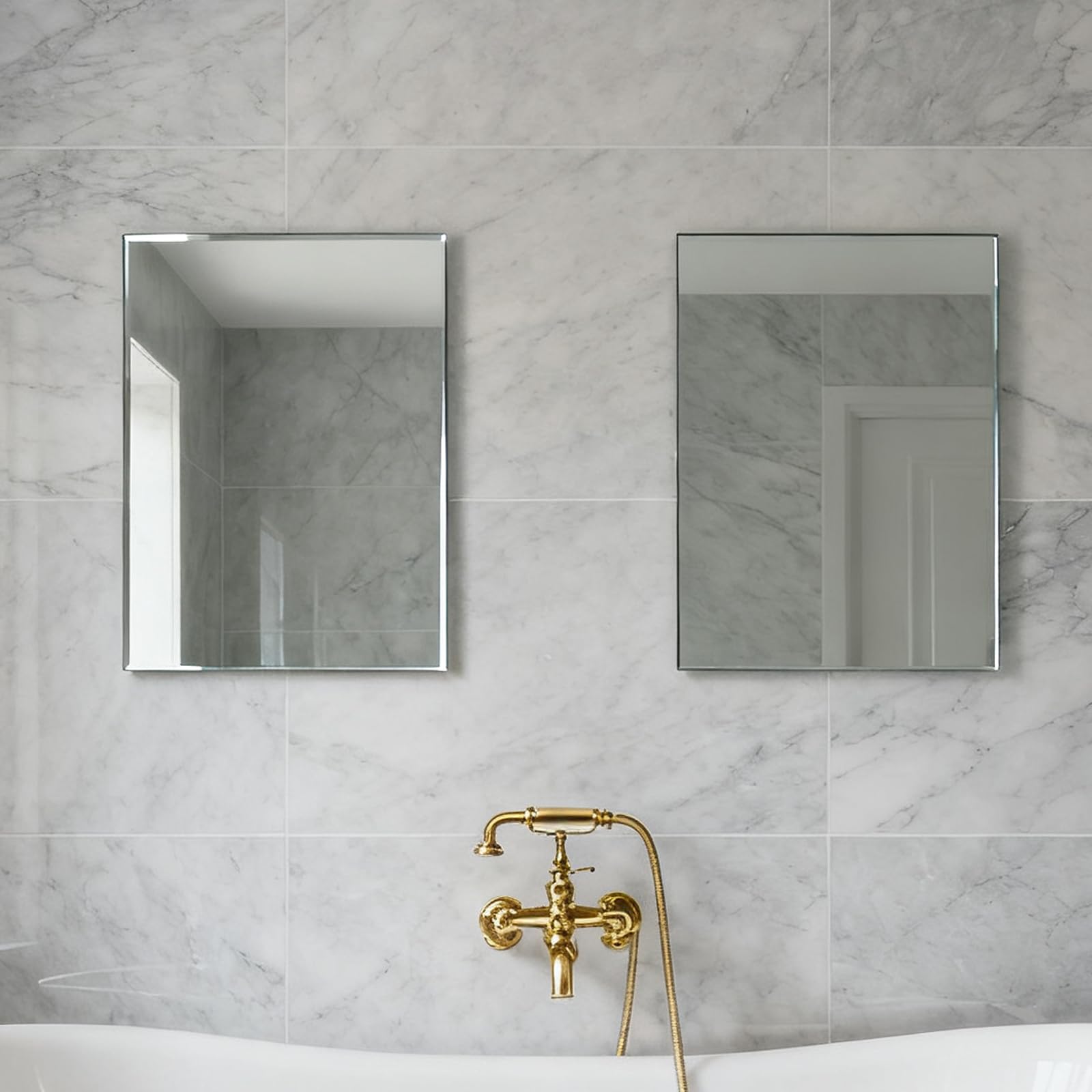 6 Specchi Acrilici Autoadesivi da Parete, 40 x 30 cm, 3 mm, Infrangibili, per Bagno, Soggiorno, Camera da Letto e Palestra