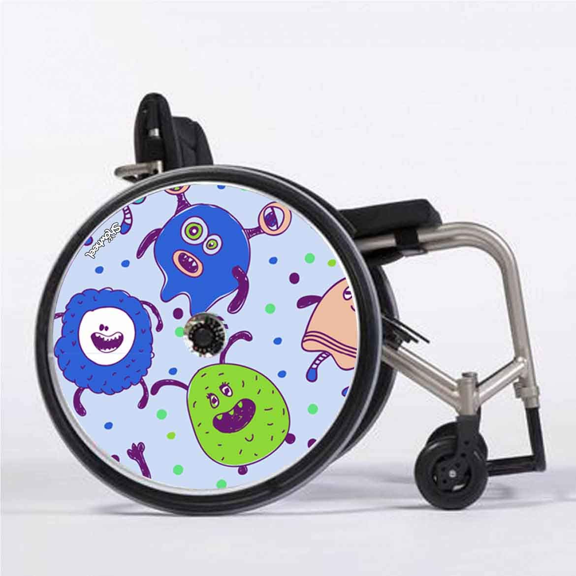 Cubre Radios Silla de Ruedas (Par) para Aro Impulsor 48,51 a 49,50cm de Diámetro Exterior con Fijaciones Redondas - Little monsters 3