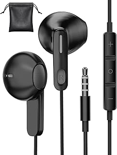 Earphones Wired, 3.5mm In-Ear Headphones for iPhone Headphone Samsung Earphones, HiFi Stereo 3.5mm Jack Wired Headphones with Microphone for Samsung Galaxy A14 A13 A52 A04s S10 iPad 9 MP3 MP4 iPod