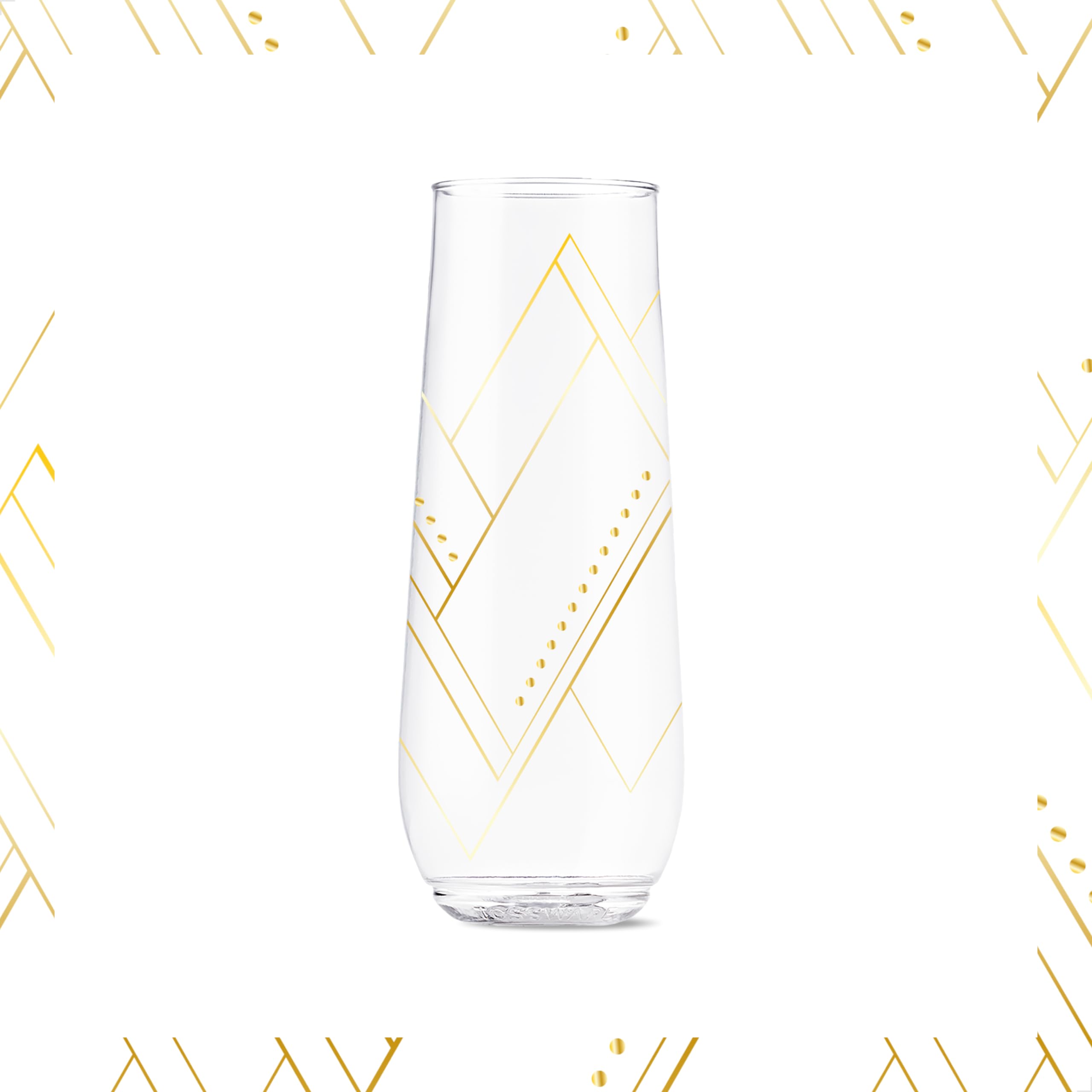 TOSSWARE Copas de champán POP de 255 ml, de plástico transparente, reciclables, irrompibles y transparentes